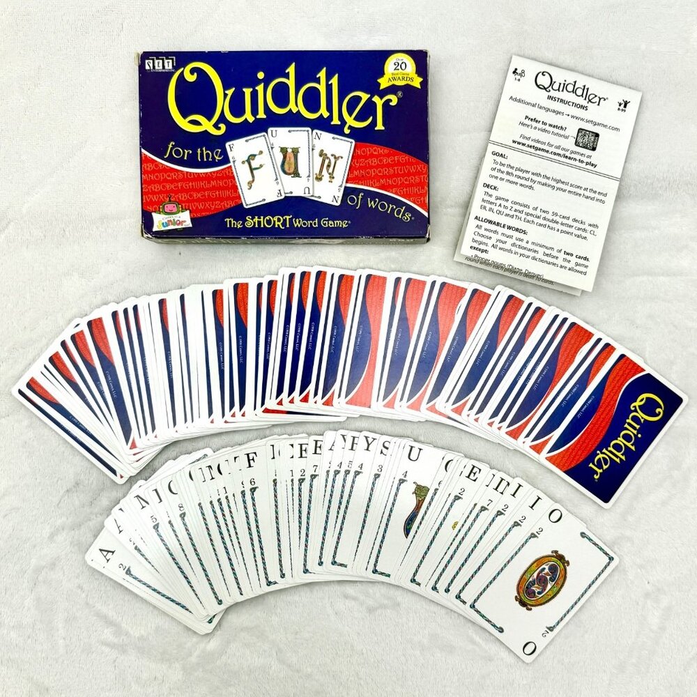 Quiddler The Short Word Game SET Enterprises 100% Complete
